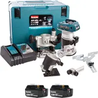 Makita DRT50RTJX2 Fraiseuse sans fil à une main 18V Li-Ion