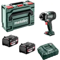 Metabo Boulonneuse à chocs sans fil SSW 18 LTX 800 BL 2 x 5,2 Ah en coffret