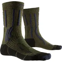 X-socks - Chaussettes de randonnée/trekking - Trek X Ctn Vert/Bleu pour Homme en Coton - Taille 35-38 - Kaki