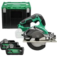 HiKOKI C1805DAWRZ 18 V Li-ion Scie Circulaire Sans Fil (2 X 5,0 Ah) Dans Un Coffret HSC IV - 125 Mm