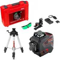 Sola PLANO 3D Green Professional 360° Cross Ligne Laser Set Incl. Trépied Dans La Valise - Vert