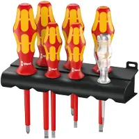 Bahco Jeu de tournevis 160 i/7 Rack VDE 7 pièces vis à fente, cruciforme Phillips