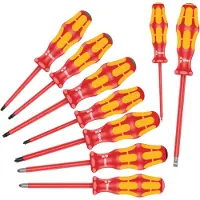Wera 160 I/162 I/167 I/9 Kraftform Plus Screwdriver Set 9 Pieces Rouge