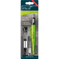 PICA 30800 Metal Dry 3030 inkl. Anreißnadel Tieflochmarker-Bleistift Set schwarz 2B 2,8 mm, 1 Set
