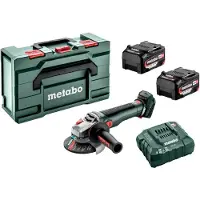 Metabo WB 18 LT BL 11-125 Ensemble De Bilan De Batterie LI-ion Rapide Rapide 18V (2x 5,2h) Dans Metabox