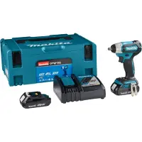 Makita Boulonneuse à chocs 18 V Li-Ion 180 Nm - - 2 batteries 3Ah - chargeur - MAKPAC- DTW180RFJ