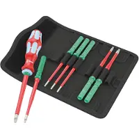 Wera 05006630001 Jeu De Tournevis 8 Pièces Kraftform Kompakt VDE RVS 8 Extra Slim 1 Tool Finder Avec Lames Interchangeables Dans Un Étui