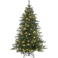 HOMCOM Sapin de Noël artificiel LED H180 cm - 872 branches - blanc chaud vert