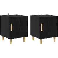 vidaXL Cabinet de chevet 2 pcs Chêne noir 40 x 40 x 50 cm