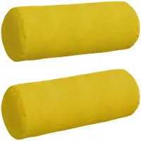 vidaXL Coussins D'accent 2 Pcs Jaune Ø 25 X 70 Cm