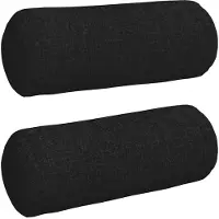 vidaXL Coussins D'accent 2 Pcs Noir Ø 15 X 40 Cm Tissu