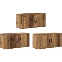 vidaXL Meuble TV mural 3 pcs aluminium 80 x 34.5 x 40 cm