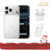 Apple iPhone 17 Pro 256 Go Argent + AirPods Pro 3 + Coque de téléphone méga