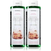 Korres Shampooing Cystéine & Glycoprotéines contre la chute des cheveux pour femmes 2x250 ml