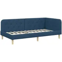 vidaXL Cadre de lit d'angle bleu 100 x 200 cm Tissu