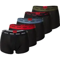 HUGO Lot de cinq boxers courts en coton stretch avec taille à logos