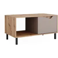 Vicco Table basse Marelle Greige/Artisan 90x50cm avec 1 porte, Model 57859