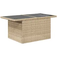 vidaXL Ensemble de canapé de jardin avec coussins avec mémoire 5 pcs Beige Poly Rattan