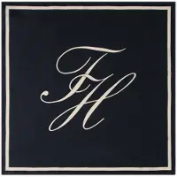 Tommy Hilfiger Script Silk Scarf Bleu Femme