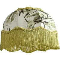 QAZQA Abat-jour en tissu motif feuille avec intérieur blanc 31,5/15/14 - Heritage