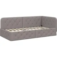 vidaXL Cadre de lit d'angle Taupe 100 x 200 cm Tissu