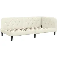 vidaXL Cadre de lit d'angle crème 90 x 200 cm velours
