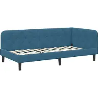 vidaXL Cadre de lit d'angle bleu 90 x 190 cm Velours