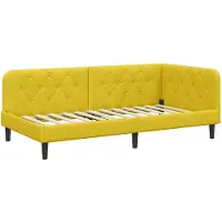 vidaXL Cadre de lit d'angle jaune 90 x 200 cm Velours