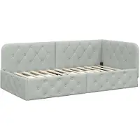 vidaXL Cadre de lit d'angle gris clair 100 x 200 cm Velours