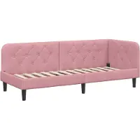 vidaXL Lit d'angle rose 80 x 200 cm Velours