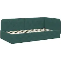 vidaXL Cadre de lit d'angle vert foncé 90 x 190 cm velours