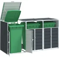 vidaXL Box pour poubelles 3 tonnes anthracite 216x81x115 cm acier