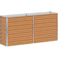 vidaXL Lit surélevé brun clair 160 x 40 x 77 cm Acier galvanisé