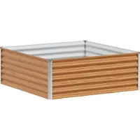 vidaXL Lit surélevé brun clair 98 x 100 x 36 cm Acier galvanisé
