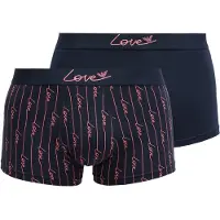 Emporio Armani pour homme. EM001014_AF19049 Set 2 Boxers Valentine navy (S), Homewear, Coton, Marine