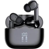 Techsuit - Wireless Earbuds (A97) - Bluetooth V5.4, 300mAh, ANC, ENC, 4 Mic - Black (ANC, Sans fil), Écouteurs, Noir