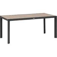 Hespéride Table De Jardin Rectangulaire Alu Evasion 6 Places Effet Bois Honey Et Graphite -