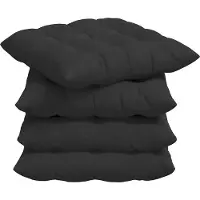vidaXL Coussins De Siège 4 Pcs Noir 40 X 40 X 6 Cm Microfibre
