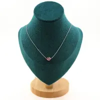 Bijoux Pierres et Minéraux. Collier 1 perle Agate fuchsia et marron 8 mm. Chaine en acier Collier femmes, hommes. Taille personnalisable.
