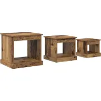vidaXL Table basse, 3 pièces, bois de récupération, 48 x 45 x 45 cm, matériau de bois