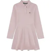 Lacoste Kids Pique Long Sleeve Dress Rose 7 Years Fille