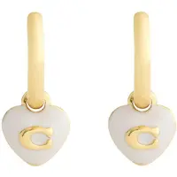 Coach Boucles d'oreilles 'HEART' or / blanc