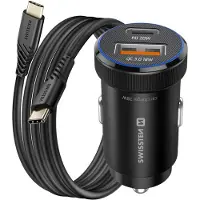 Swissten Chargeur de voiture 1x Usb-c Pd + 1x Usb-a Qc 38w + câble Usb-c