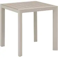 Hespéride Table De Jardin Carrée Alu Evasion 2 Places Effet Bois Lin Et Argile -