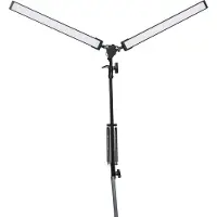 Platinet PDLD20 LED-Schreibtischlampe Flexy 20W dimmbar mit Klemme, 2 Arme, schwarz (500 lm)
