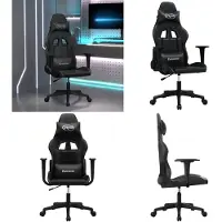 vidaXL Chaise de jeu avec repose-pieds noir similicuir