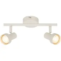 Briloner Plafonnier orientable 27,5cm douille GU10 max. 9W 2 lampes blanc antique - Spot plafond salon couloir cuisine bureau