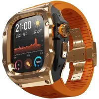 Wigento Bracelet pour montre connectée avec boîtier métallique pour Apple Watch Ultra 2 / 1 49 mm en silicone TPU