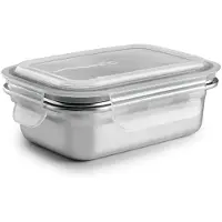 Ibili Lunchbox 669306 Edelstahl rechteckig 600 ml, Lunch box, Argent