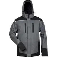 Elysee Hommes, Vestes d'extérieur, *Ajax* Veste d'hiver softshell avec capuche (S), Noir, Gris, S